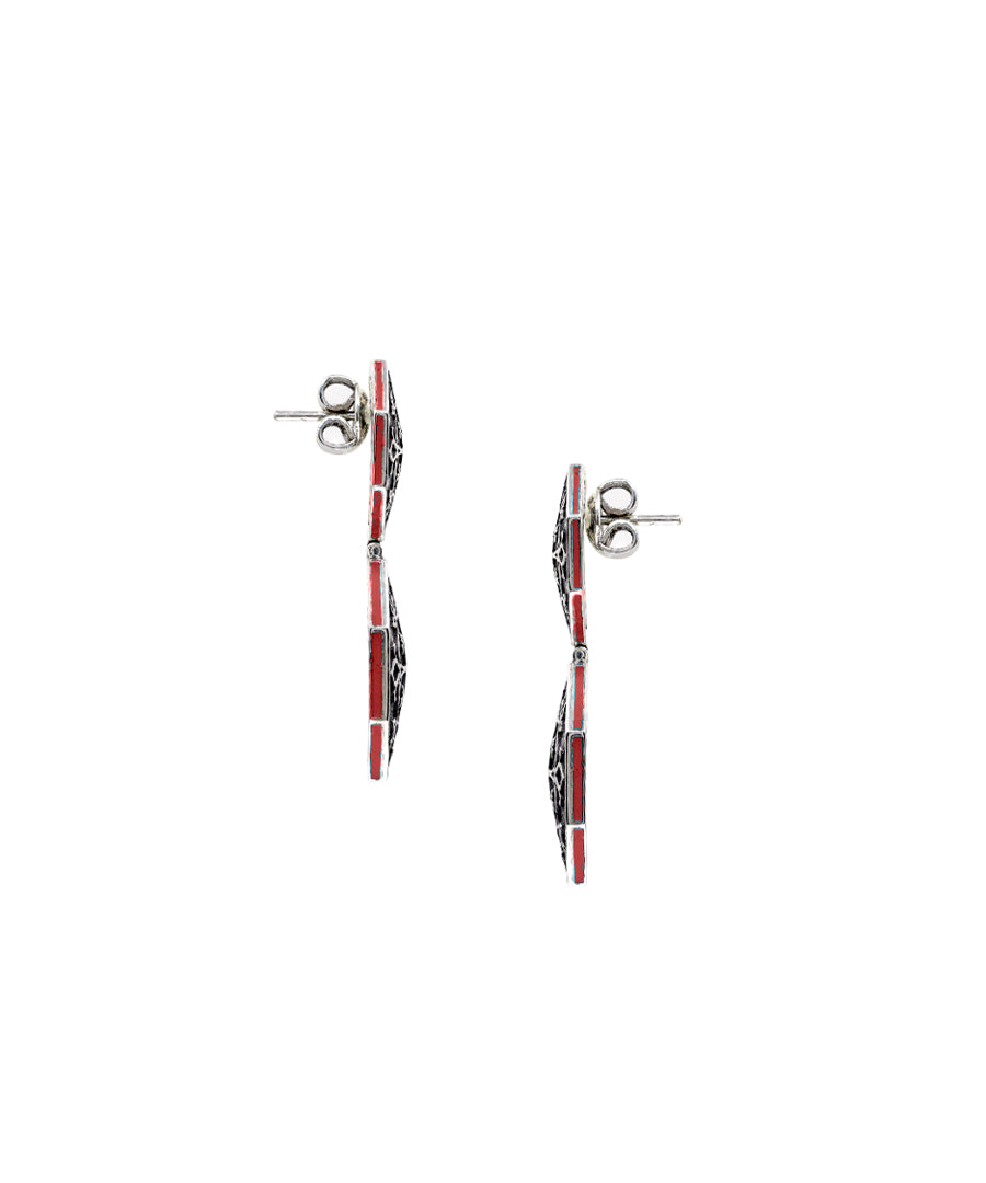 Goonj Surlio Earrings - Silver Oxide Finish
