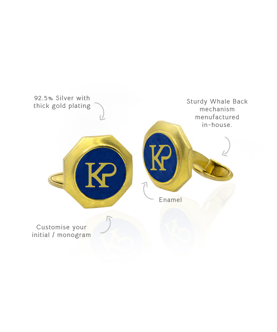 Customised Monogram Cufflinks KP