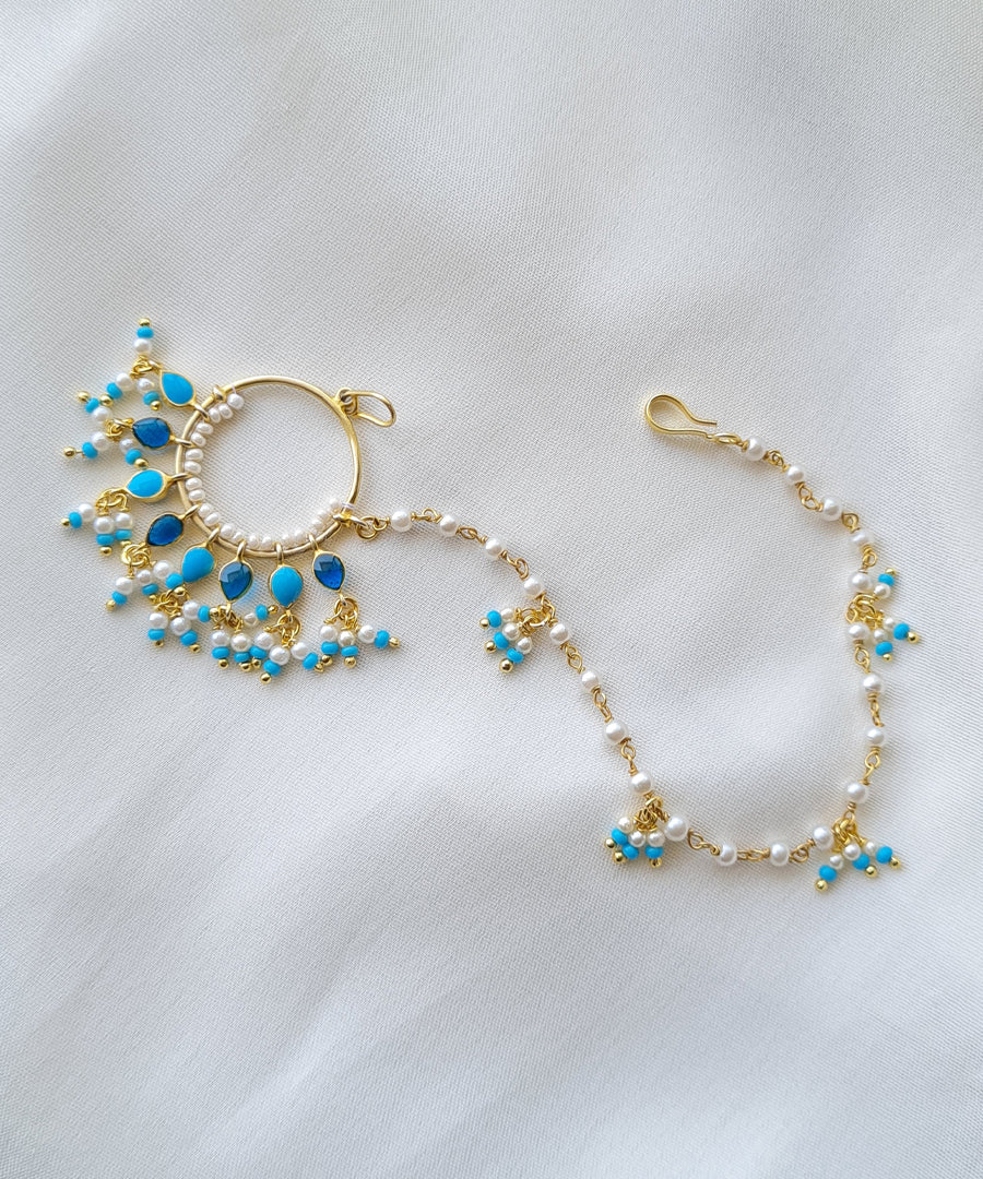 Feroza Blue Nikka Nath (Small Nose Ring)