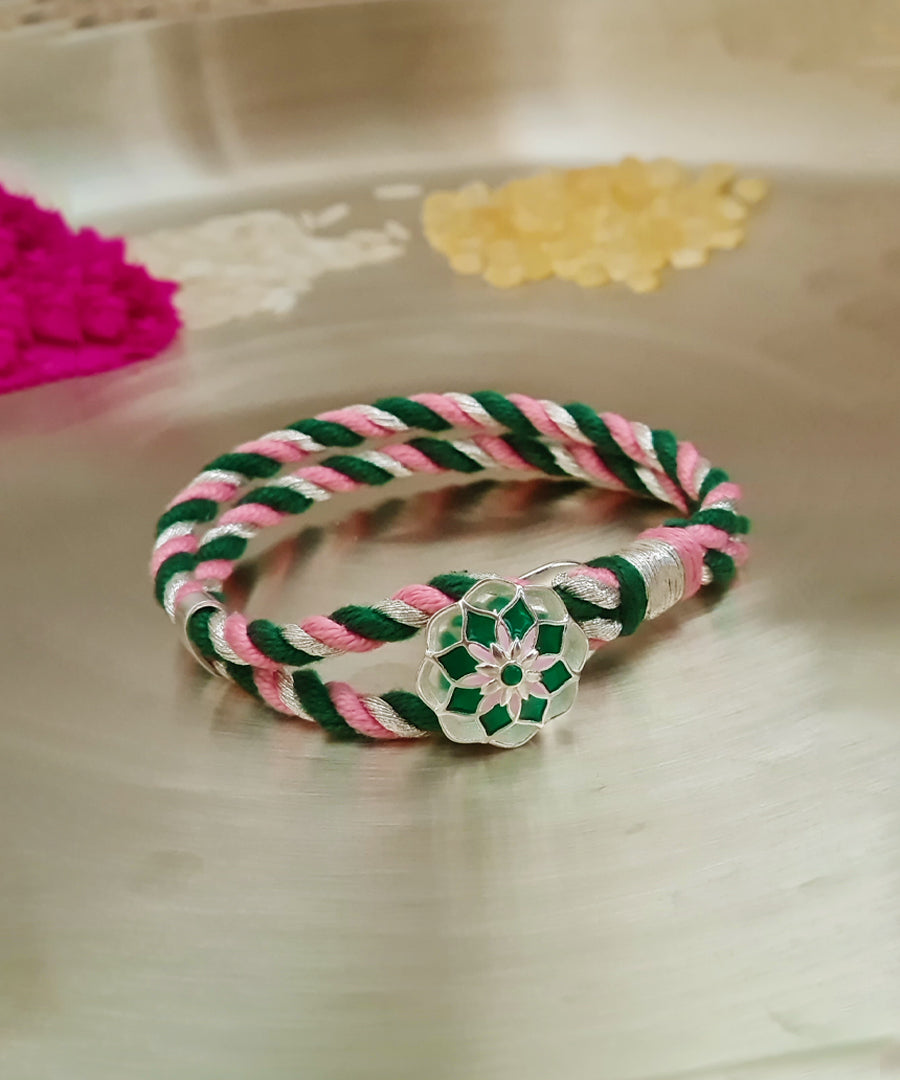Gul 925 Silver Rakhi Bracelet