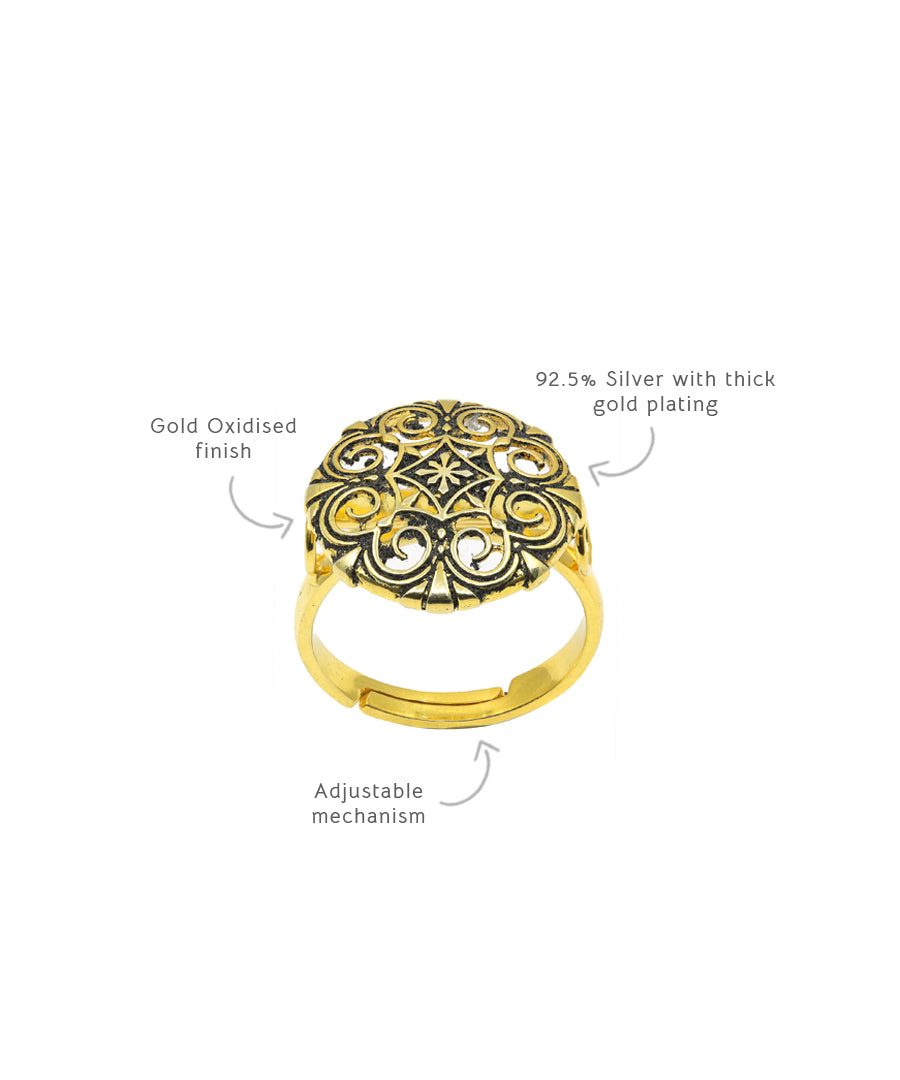 Thar Binti Ring - Gold Oxide Finish