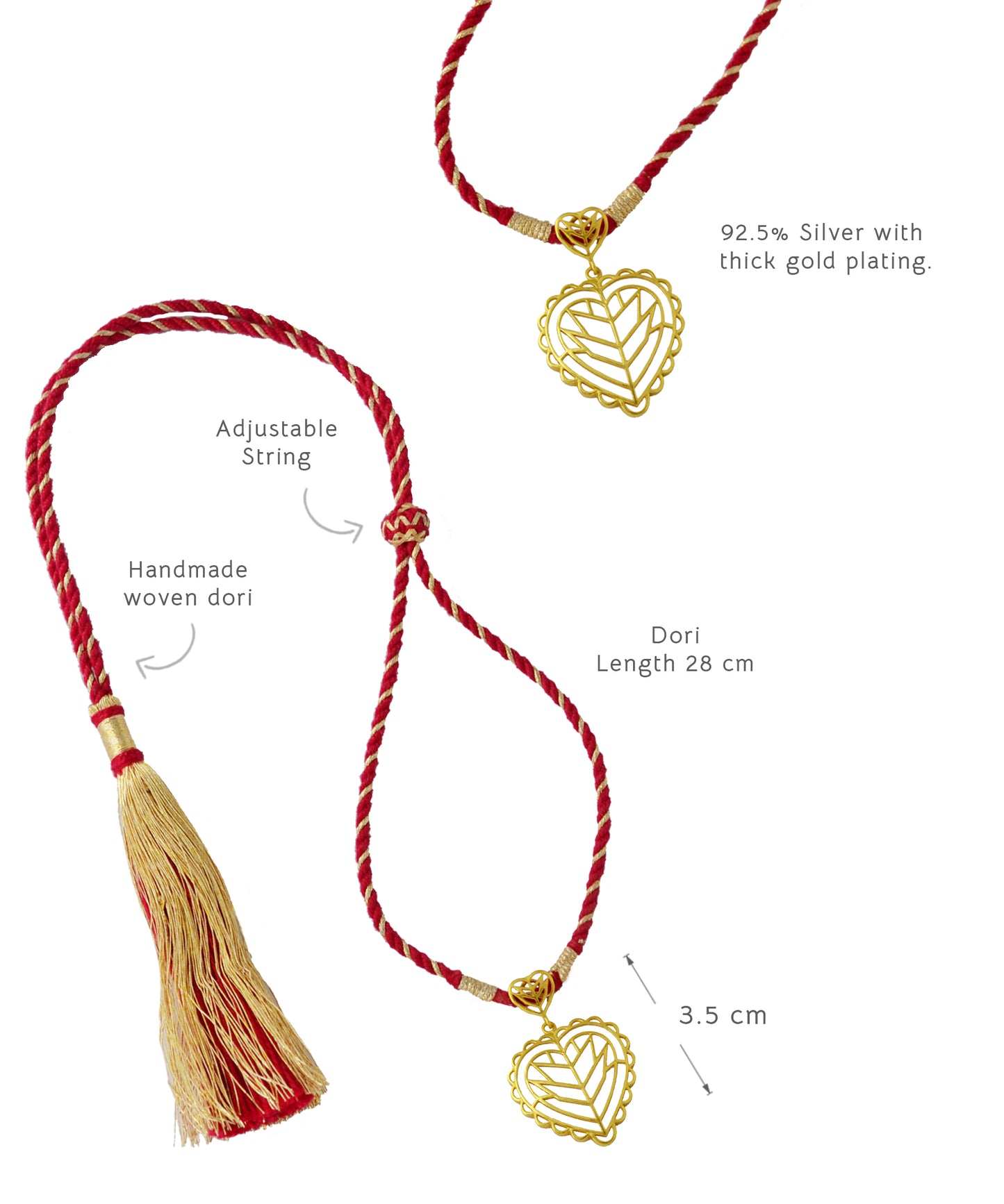 Rakaan Mini Long Pendant with Adjustable String