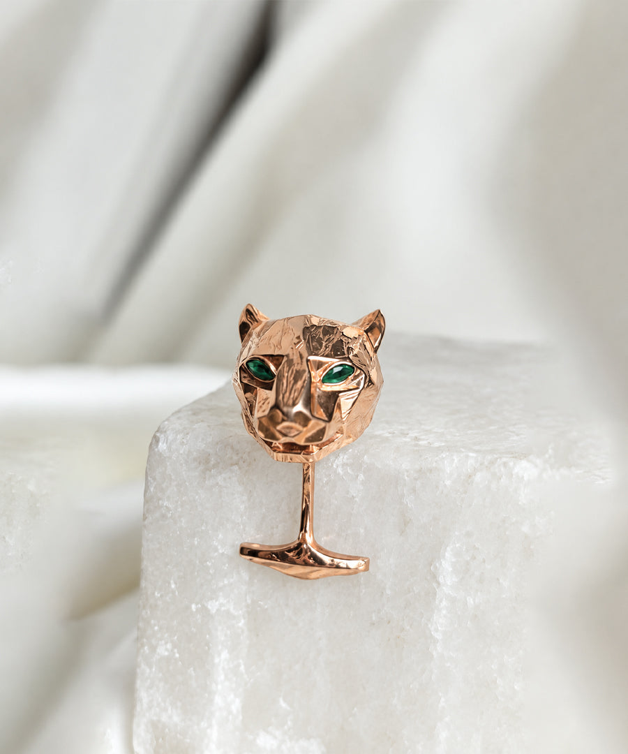 Statement panther cufflinks with rose gold finish