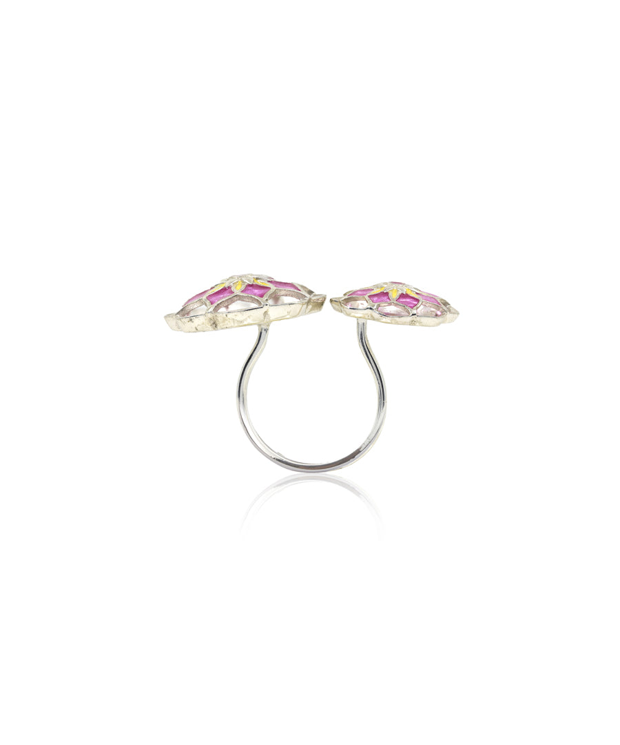 Gul Askim Ring - Pink Meenakari