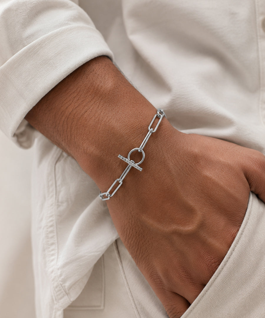 Silver Untamed Paperclip Chain Bracelet