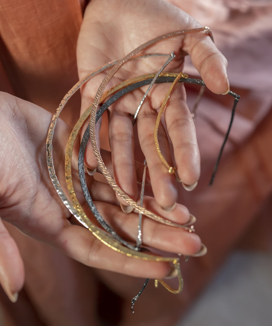 Handcrafted 925 silver hasli necklace being crafted — Manner India artisan process, Jaipur