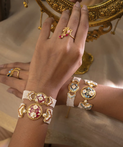 Feroza Pink Gulaabi Meher Pearl Bracelet