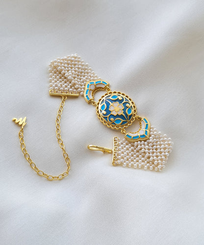 Feroza Blue Meher Pearl Bracelet