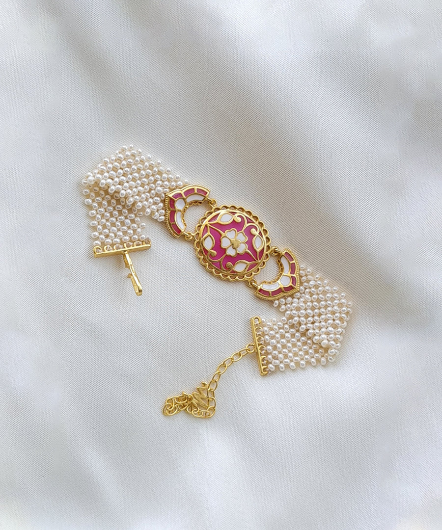 Feroza Pink Gulaabi Meher Pearl Bracelet