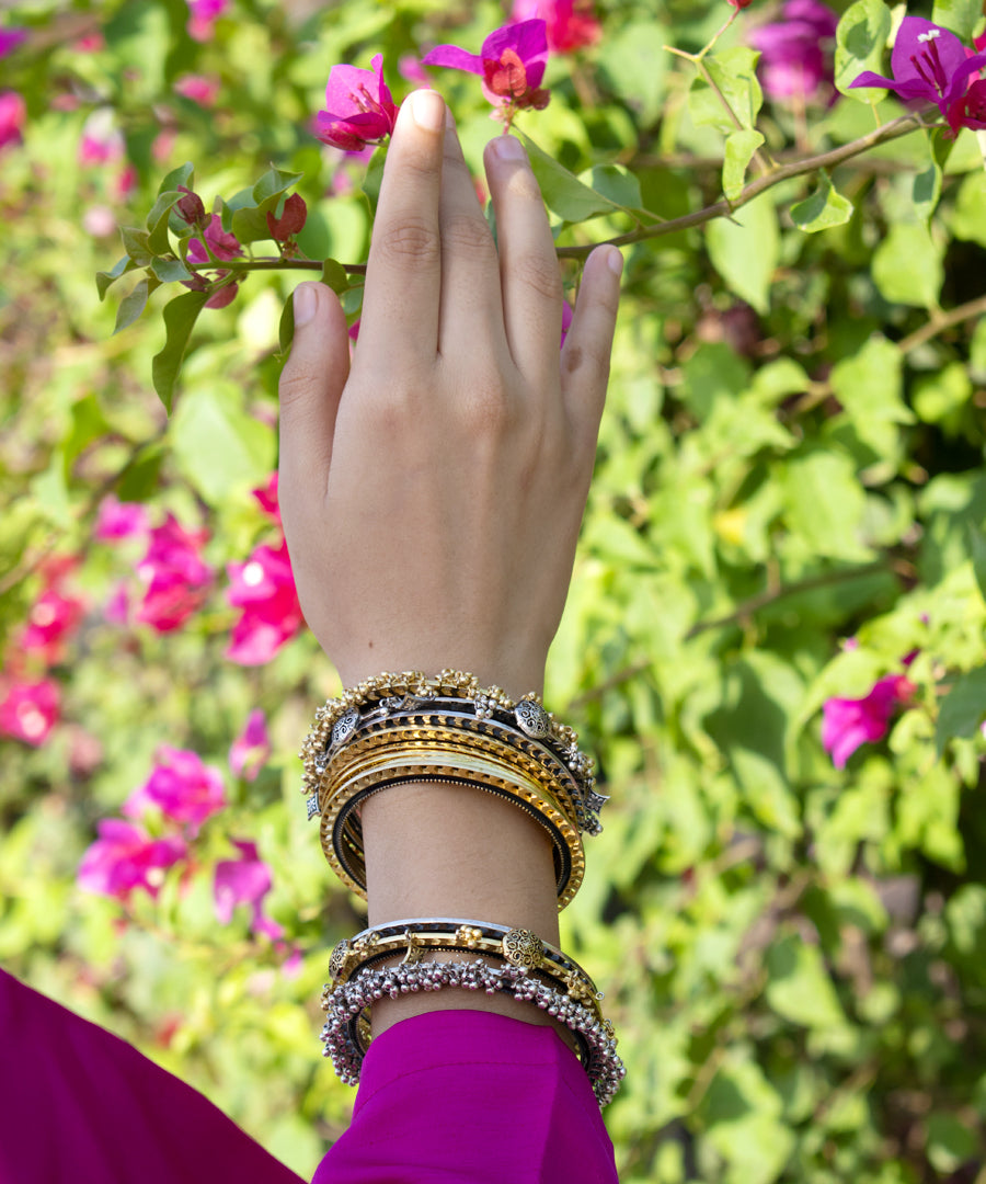 Thar Ghungroo Bangle - Silver Oxide Finish