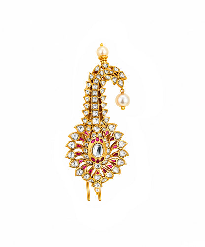 Rajwada  925 Silver Kilangi Pink Glass Polki
