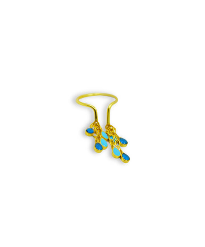 Feroza Blue Baani Drop Ring