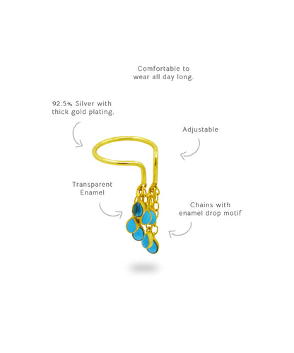 Feroza Blue Baani Drop Ring