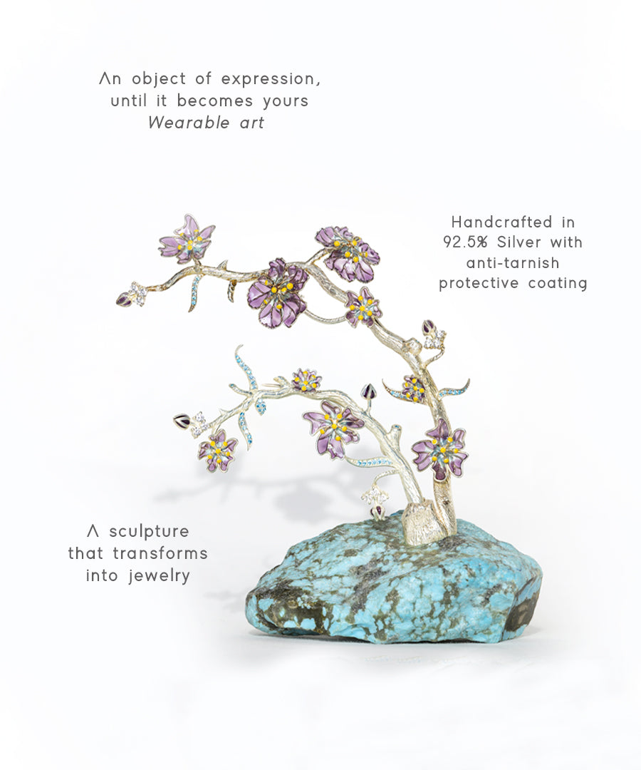 Bloom Wearable Art – Transformable 925 Silver Floral Sculpture & Jewelry