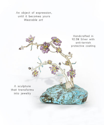Bloom Wearable Art – Transformable 925 Silver Floral Sculpture & Jewelry