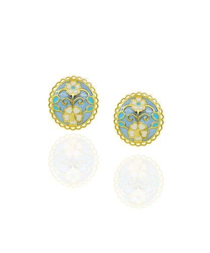 Feroza Blue Keerat Stud Earrings
