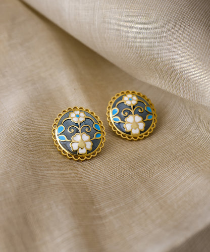 Feroza Blue Keerat Stud Earrings