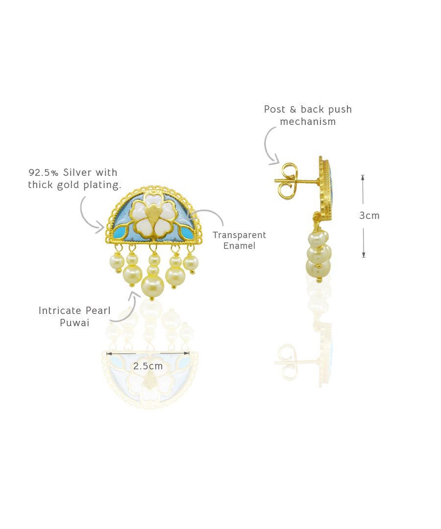 Feroza Blue Meher Chand Stud Earrings