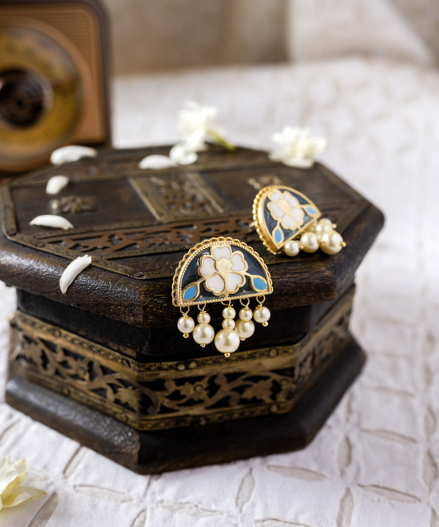 Feroza Blue Meher Chand Stud Earrings