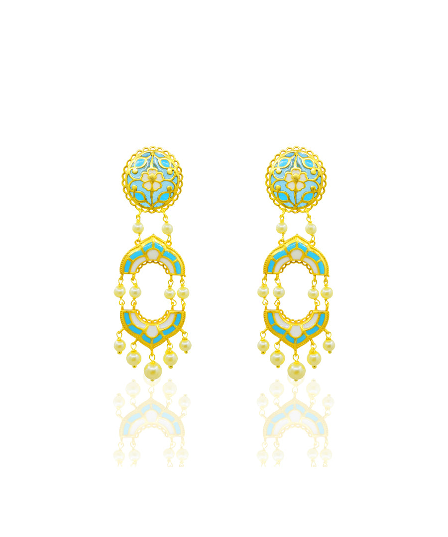 Feroza Blue Arshia Dangle Earrings