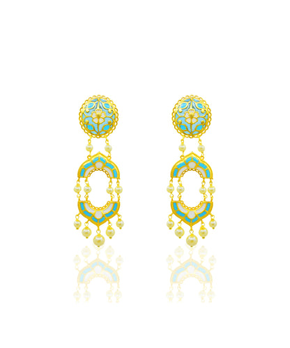Feroza Blue Arshia Dangle Earrings