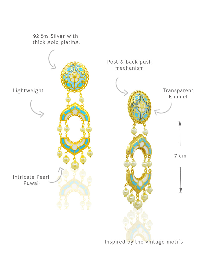 Feroza Blue Arshia Dangle Earrings