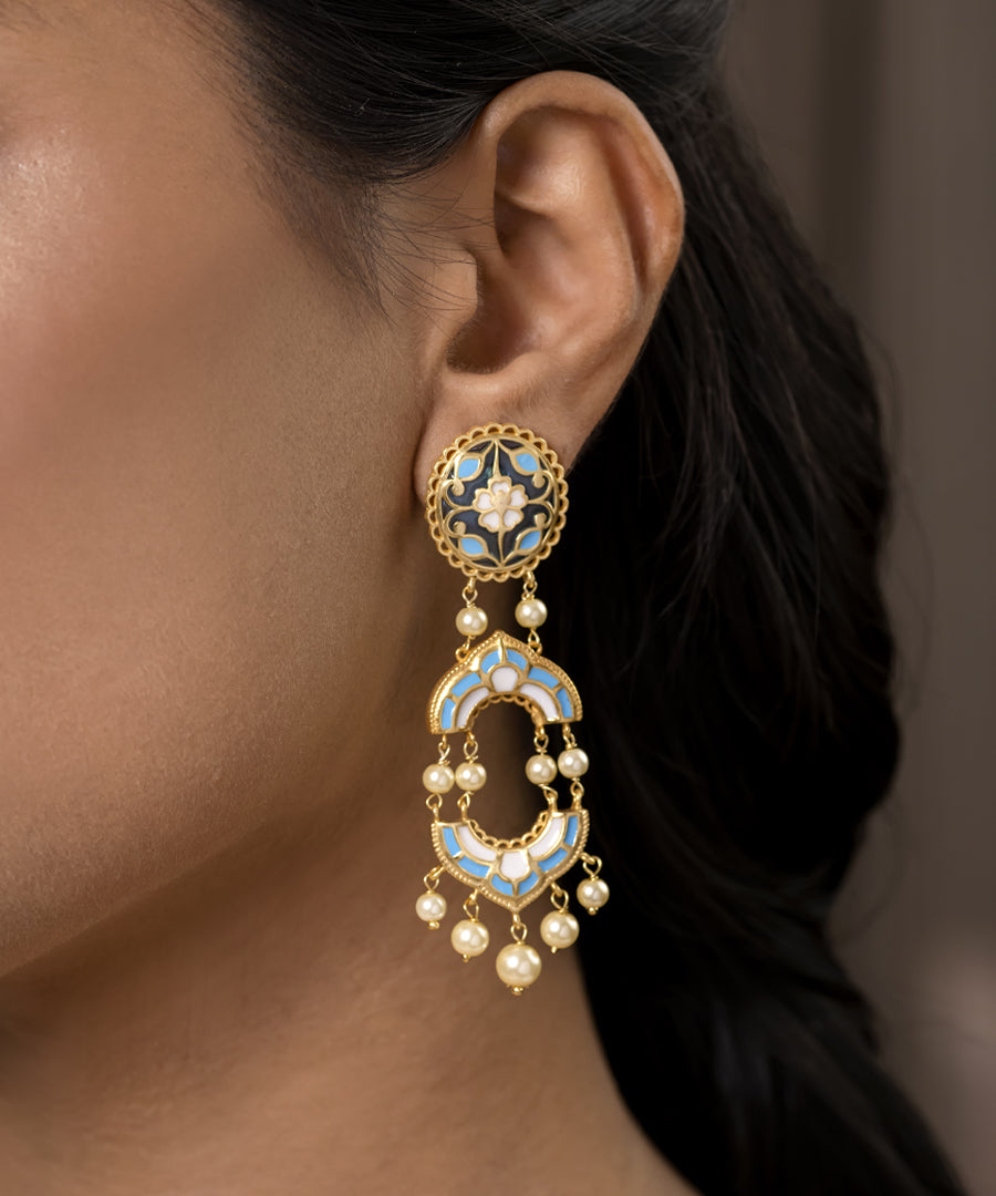 Feroza Blue Arshia Dangle Earrings