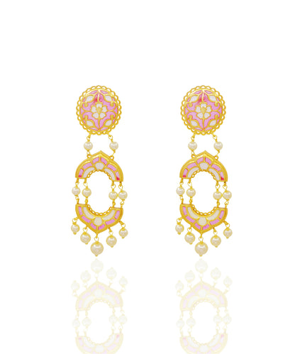 Feroza Pink Gulaabi Arshia Dangle Earrings