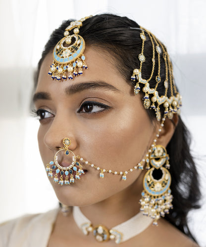 Feroza Blue Nikka Nath (Small Nose Ring)