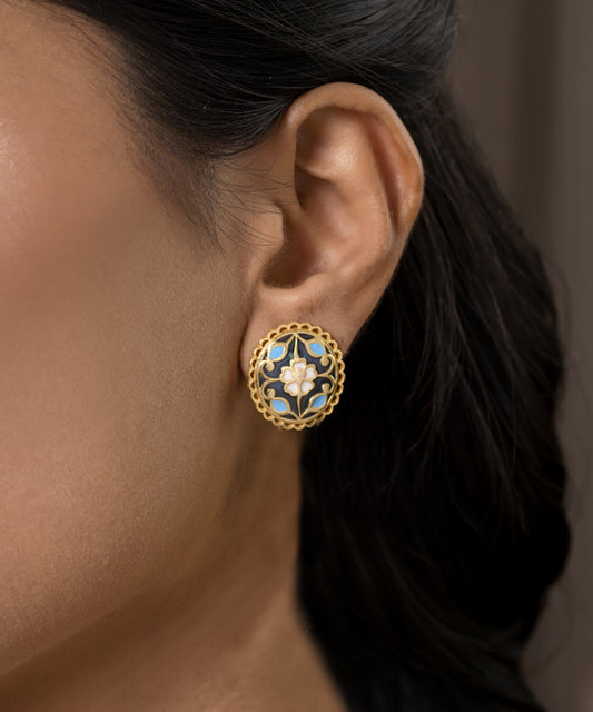 Feroza Blue Seerat Stud Earrings