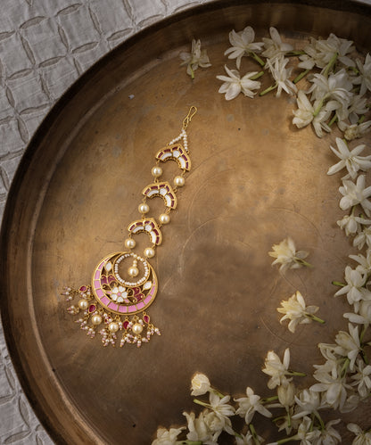 Feroza Pink Gulaabi Mang Tika (Forehead Ornament)