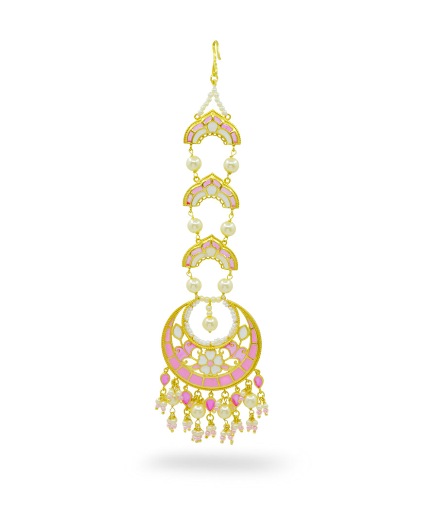 Feroza Pink Gulaabi Mang Tika (Forehead Ornament)