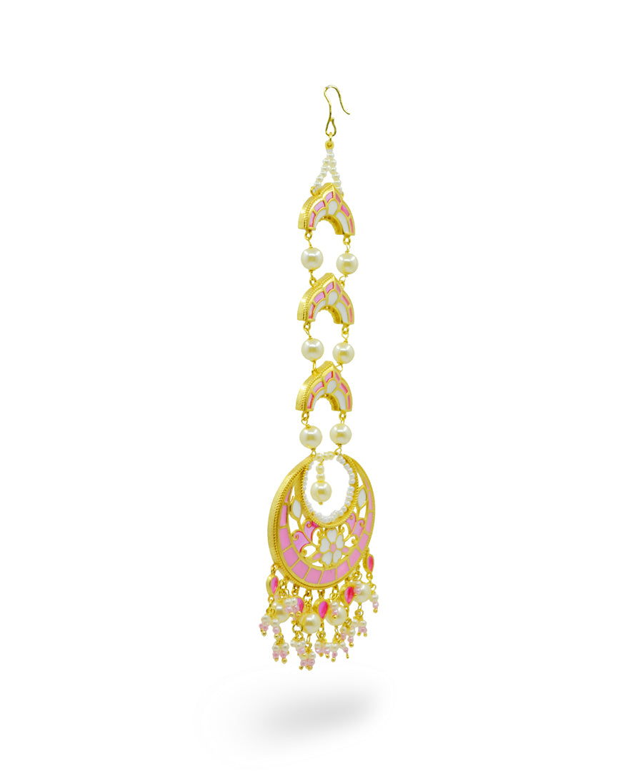 Feroza Pink Gulaabi Mang Tika (Forehead Ornament)