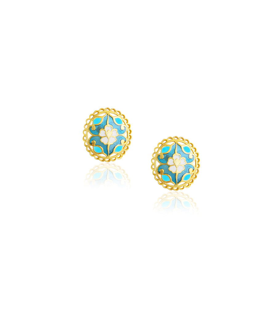 Feroza Blue Seerat Stud Earrings