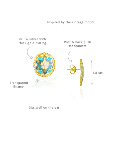 Feroza Blue Seerat Stud Earrings