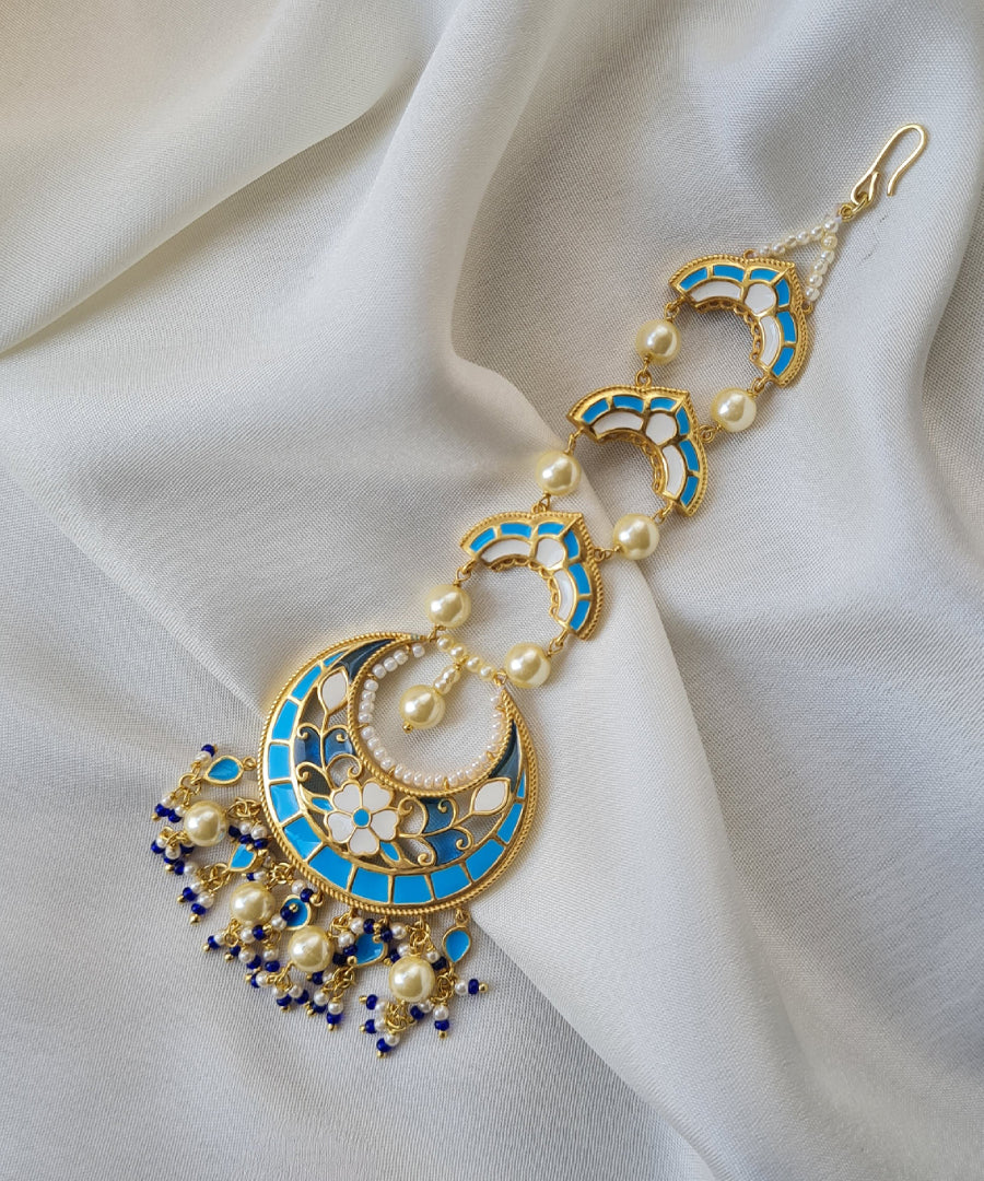 Feroza Blue Mang Tika (Forehead Ornament)