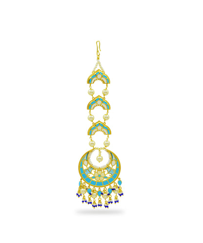 Feroza Blue Mang Tika (Forehead Ornament)