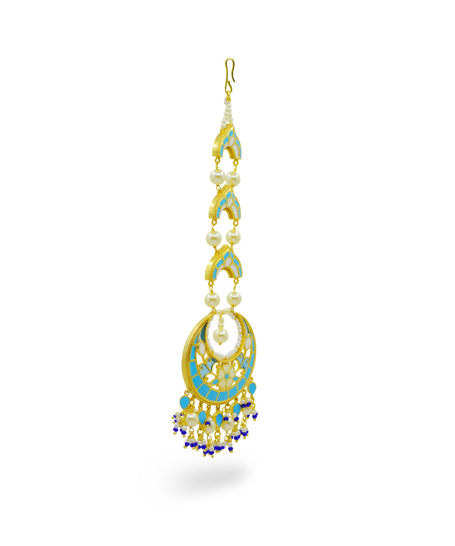 Feroza Blue Mang Tika (Forehead Ornament)