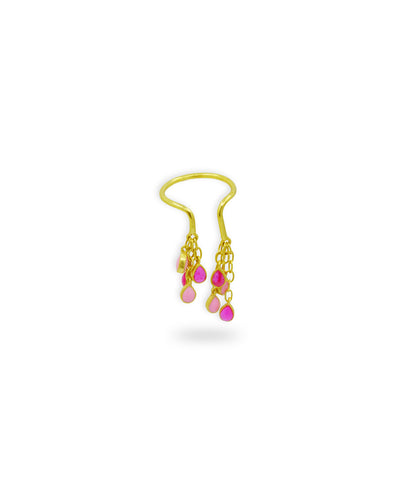 Feroza Pink Gulaabi Baani Drop Ring