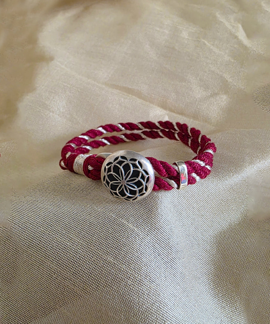 Glimpse 925 Silver Sacred Geometry Rakhi Bracelet