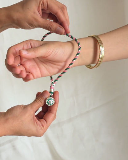 Premium Lumba Rakhi for Bhabhi with intricate handcrafted details.