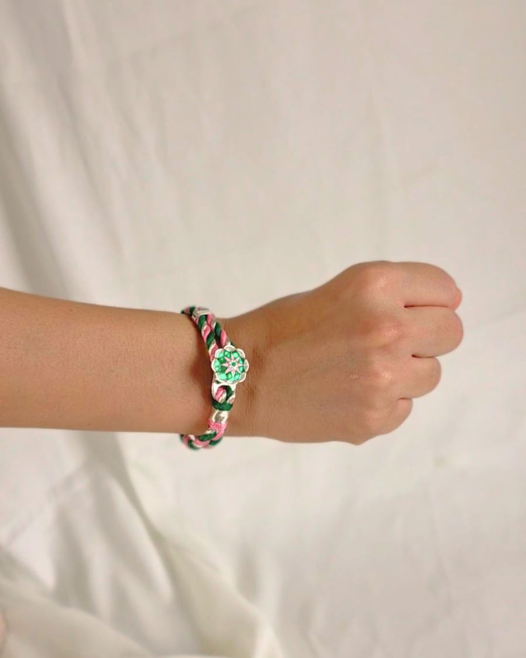 925 sterling silver Rakhi bracelet for Bhabhi, perfect for festive gifting.