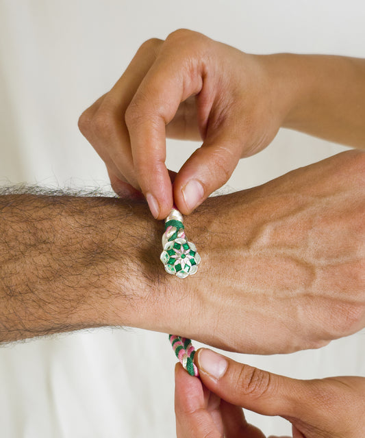 Gul 925 Silver Rakhi Bracelet