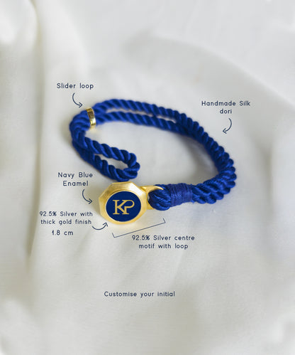 Insignia 925 Silver Initial Rakhi Bracelet