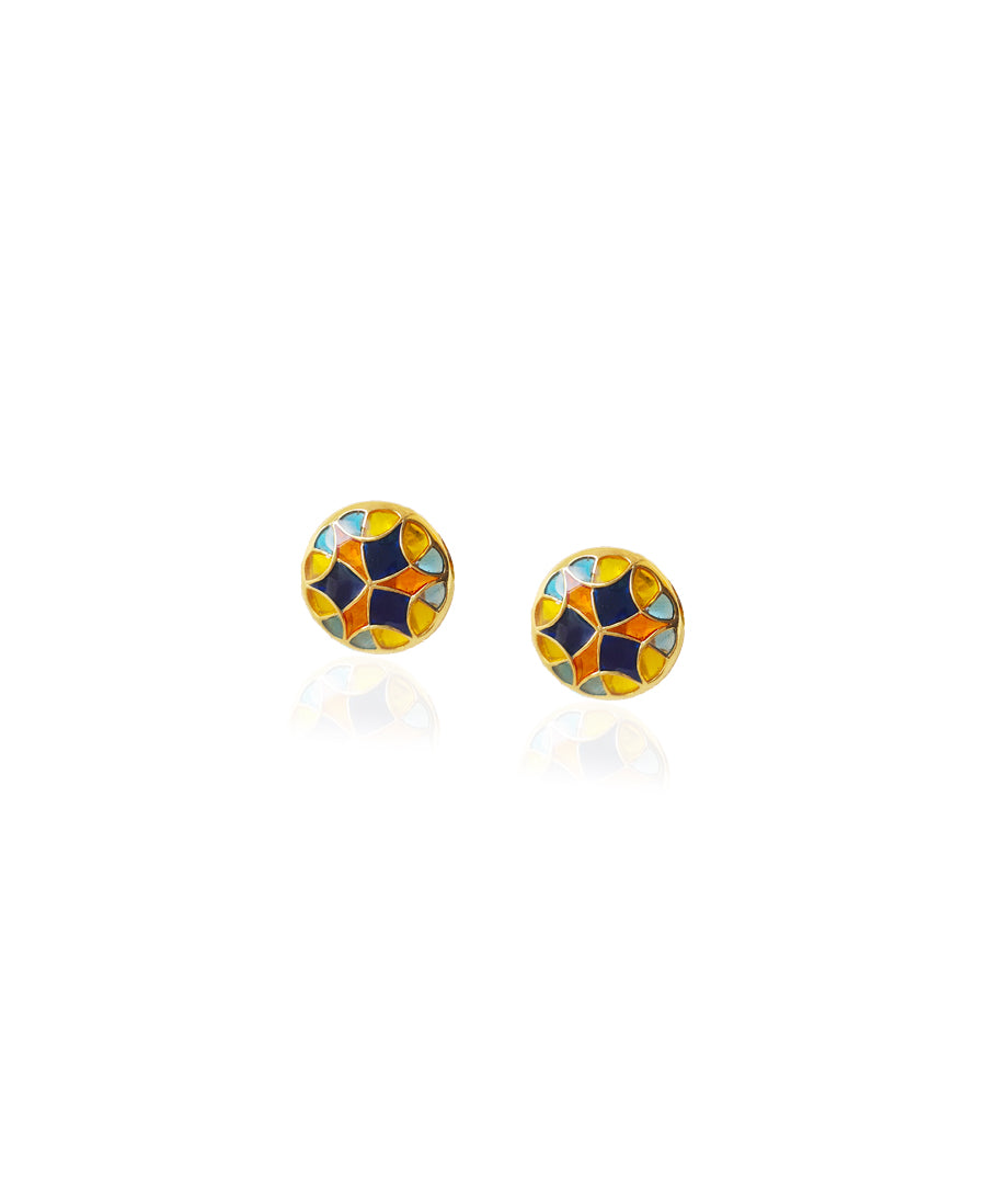 Kaleidoscope Stud Earrings & Charm Necklace - Gift Box For Women - Sterling Silver