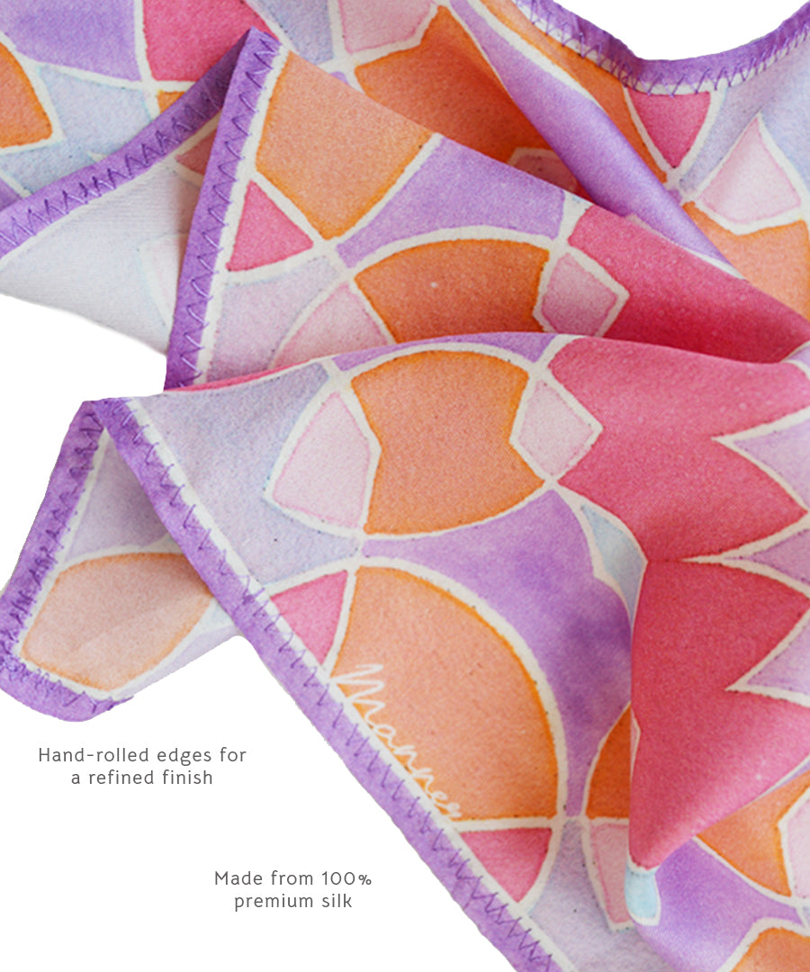 Classic pure silk pocket square for sophisticated formal and wedding looks.