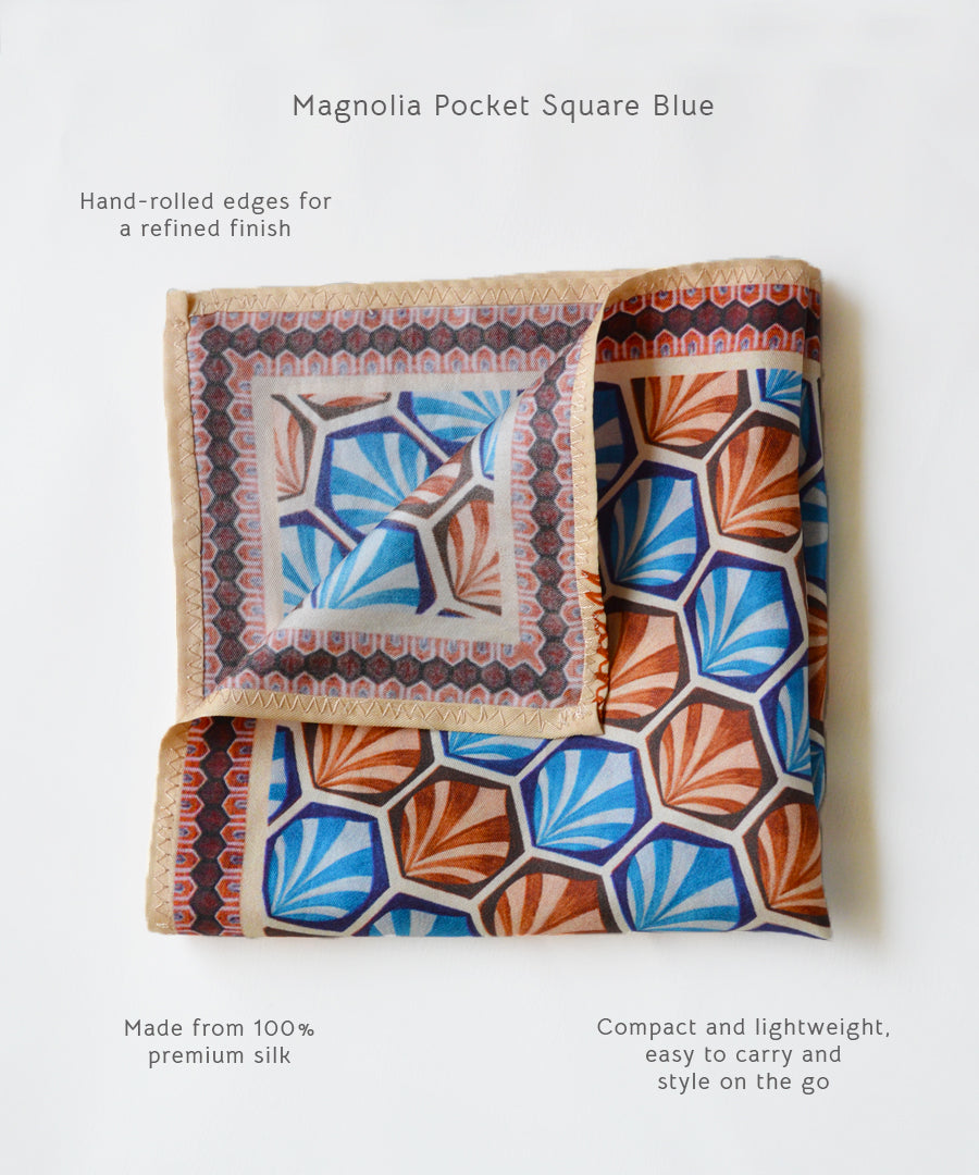 Hand painted pocket square for sherwani, bandhgala, and formal suits.