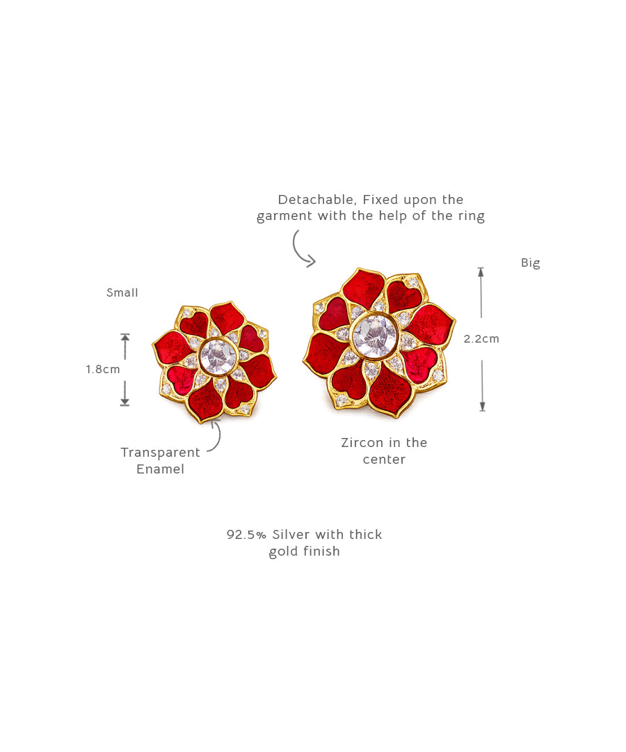 Red enamel plates for ethnic and wedding wear