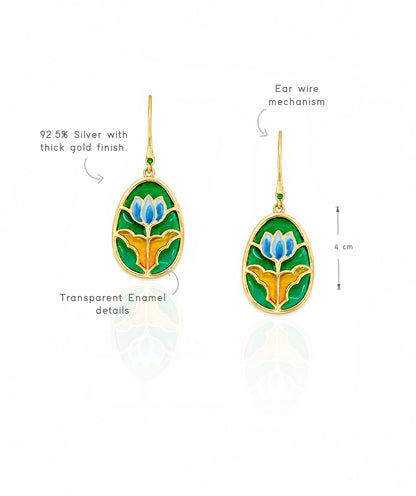 Handcrafted luxury 925 silver earrings with colorful enamel, perfect for celebrations and gifting.