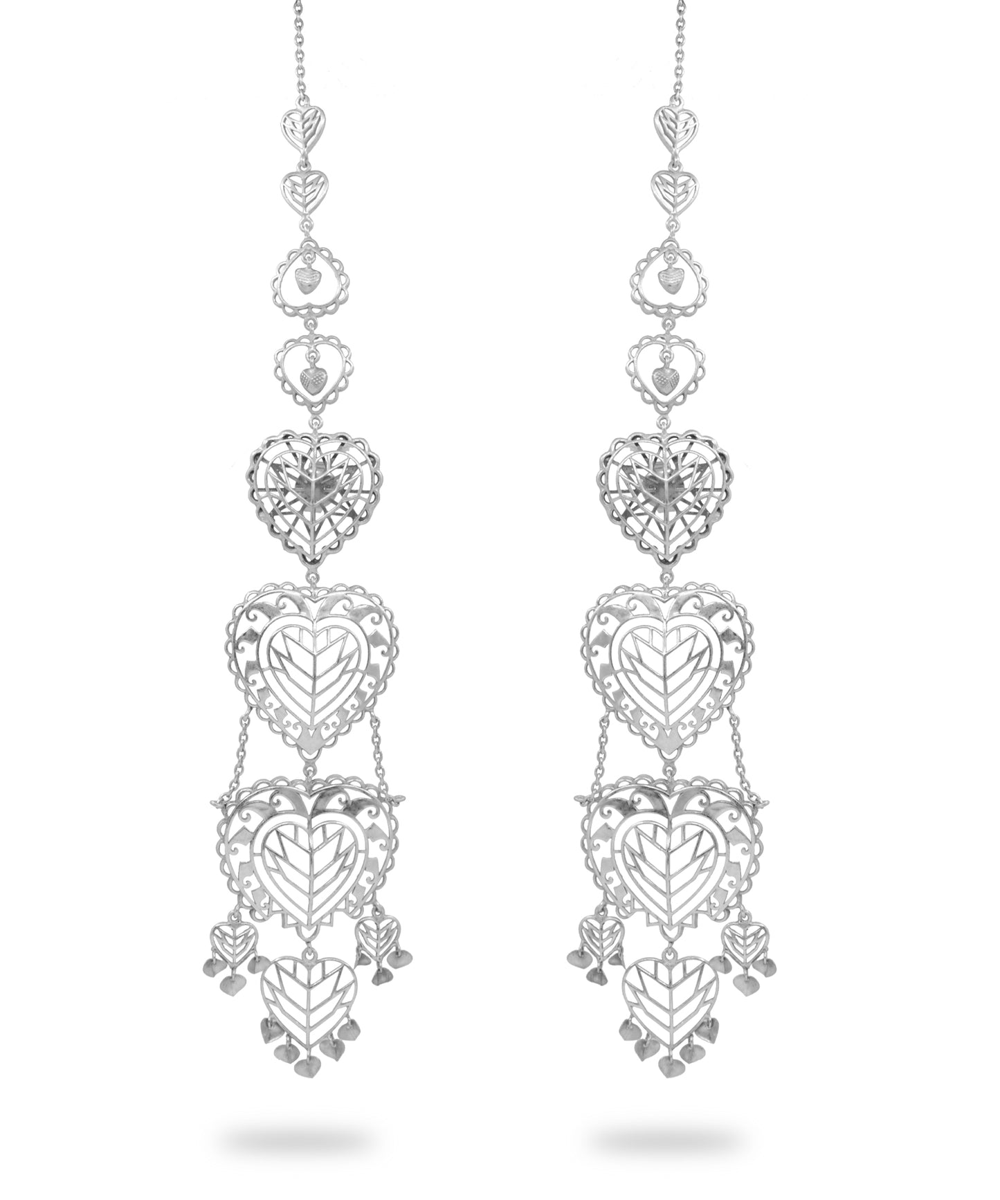 Rakaan Oversized Heart Earrings — Silver Finishlver Finish